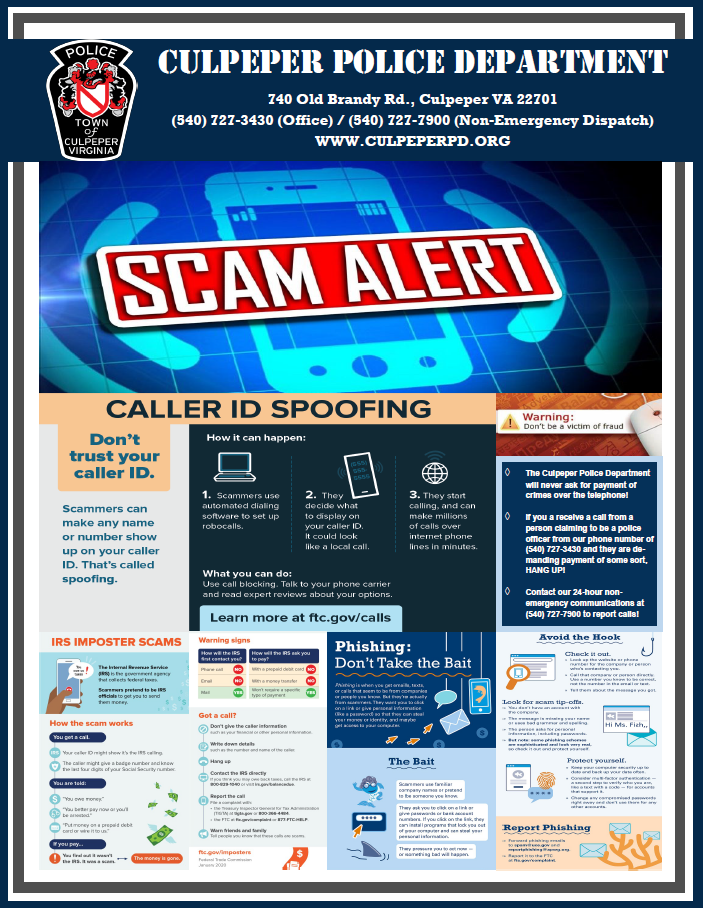 Culpeper scam alert flyer